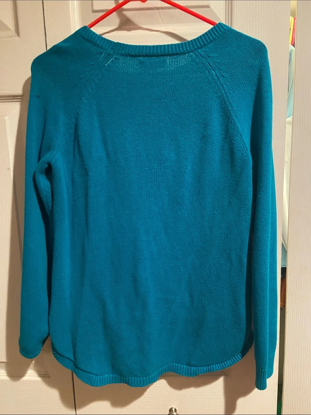 Teal Cable-Knit Crewneck Sweater - Sonoma